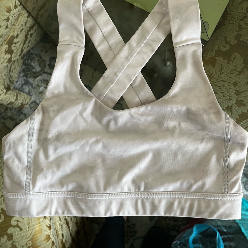 Lululemon light grey tie Sports Bra